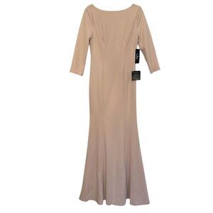 Lulu's Size Medium‎ Glamor Galore Blush Pink Button Back 3/4 Sleeve Maxi Dress